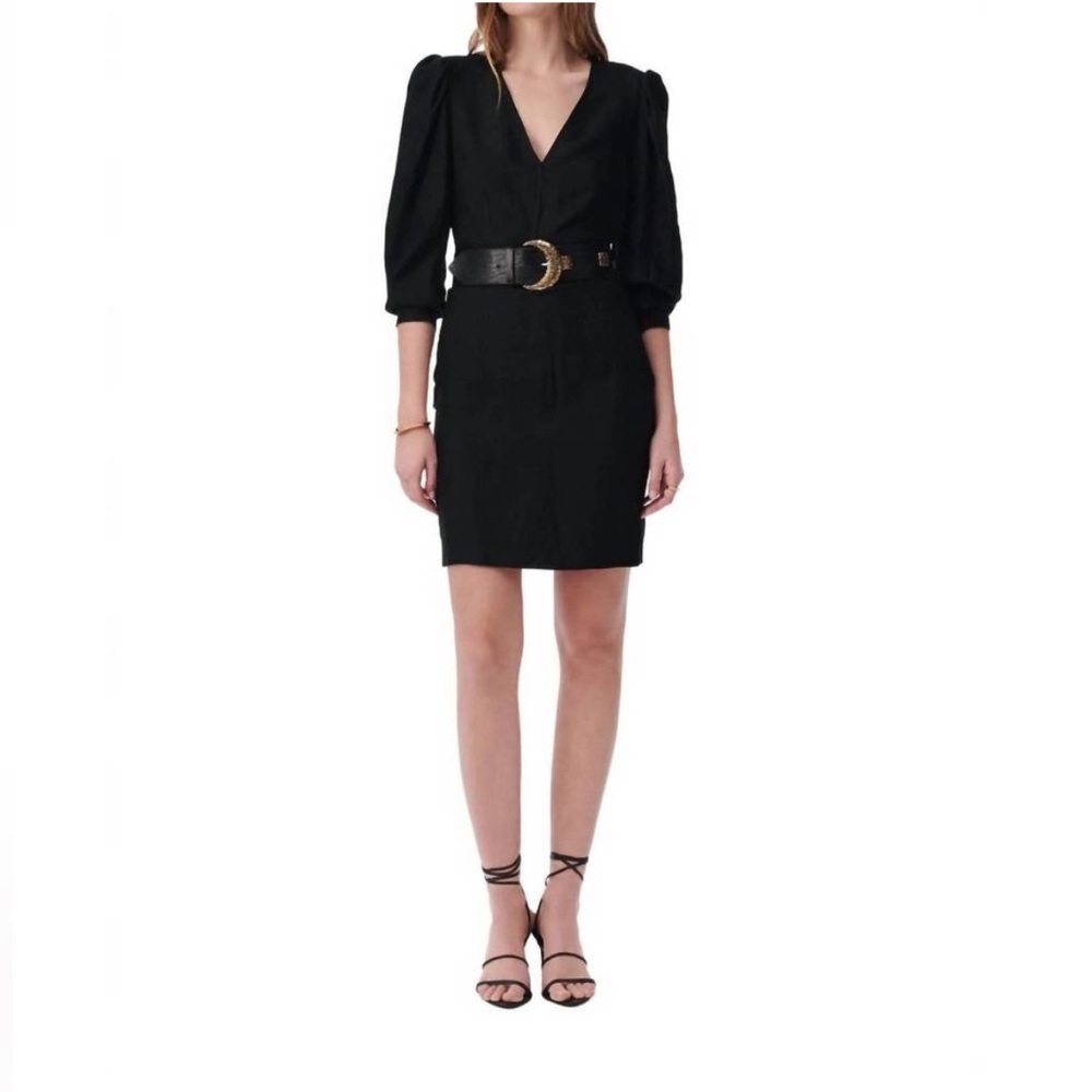 NEW IRO ilona striped jacquard dress in black sz 38 US 6